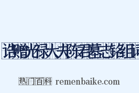 诰赠光禄大夫陈君墓志铭组词是什么意思的图片